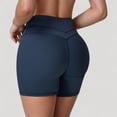 thumbnail image 7 of Women's High Waist Seamless Biker Shorts with Wide Waistband and Stretch Fit for Active Comfort - X Large, Navy, 7 of 7