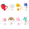 thumbnail image 2 of CNKOO 6/8Pcs Silicone Straw Tips Cloud Straw Covers Cap Reusable Drinking Straw Tips Lids Straw Toppers Portable Straw Caps, 2 of 7