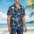 thumbnail image 2 of Lsque Sailing Cruises Nautical pattern Hawaiian Shirt for Men, Unisex Summer Beach Casual Short Sleeve Button Down Shirts-3X-Large, 2 of 9