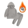 thumbnail image 2 of CYRBOKO Boys Sweatsuit Sets, Long Sleeve Cotton Two-piece Casual Hoodies and Joggers Gray Size 10 T, 2 of 8