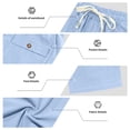 thumbnail image 4 of Men's Linen Pants Lightweight Drawstring Elastic Waist Straight Legs Loose Fit Summer Beach Yoga Pants with Pockets 2XL, 4 of 5