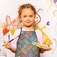 thumbnail image 2 of Multicolor Ethnic Geometric Patchwork Pattern Kids Aprons for Girls and Boys,Adjustable Neck Strap Toddler Aprons for Kids Cooking Baking, 2 of 6