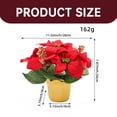 thumbnail image 3 of Potted Red Christmas Plant Artificial Poinsettia in Pot (No Pinecones) Tabletop Centerpiece Home Office Decor, 3 of 9