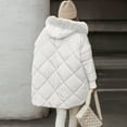 thumbnail image 6 of Jackets for Women Fleece Lined Winter Coats Hooded Down Coat with Zip Pockets for Cold Weather Protection, Daily Commute, and Christmas Outings,White,XL, 6 of 6