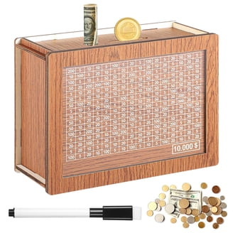 3000 Cash Vault Wooden Savings Box, Cash Saver Box, Wooden Cash
