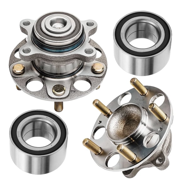 ‎Detroit Axle - 1.8L Front Rear Wheel Bearings Kit for 2006-2011 Honda Civic [USA Built Models Only], 2 Front Wheel Bearings 2 Rear Wheel Bearing Hubs 2007 2008 2009 2010