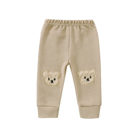 

Toddler Baby Girls Boys Long Pants Cartoon Bear Print Elastic Waist Trousers