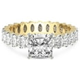 thumbnail image 3 of 4 Carat IGI Certified Cushion Shape Lab Grown Diamond Engagement Ring | 14K Yellow Gold |Celeste Side Oval Diamond Eternity Diamond Ring | FG-VS1-VS2 Quality Friendly Diamonds, 3 of 4