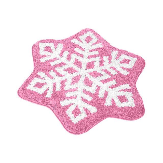 Christmas Snowflake Soft Rug Festive Winter Floor Mat for Living Room Bedroom Entryway