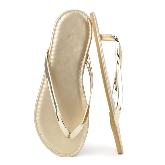 BERANMEY Women's Wide Width Flip Flops - Comfortable Slip-On Sandals with Toe Post Design, Trendy Minimalist Beach Shoes for Summer Walking