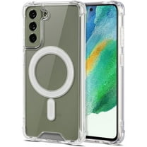 Dteck Magnetic Clear Back Case for Samsung Galaxy S25 5G, Compatible with MagSafe Accessory, Shockproof Slim Soft TPU Protective Hard PC Back Phone Cover,Clear