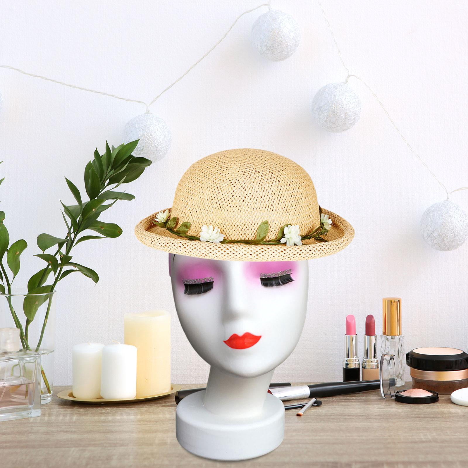 TOOYFUL Hat Display Rack Female Head Mannequin Display Model Manikin for Headwear Jewelry Glasses Hats Making Styling C