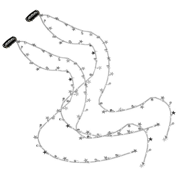 AURARMLET 2Pcs Hair Clips Extensions for Women Silver Hair Chains Elegant Accessories for All Events