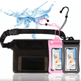 thumbnail image 1 of 3pz Funda Bolsa Impermeable Y Cangurera 6,7 PuLG Para Playa Xtellar negro, 1 of 3