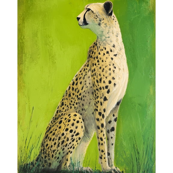 Paint by Numbers for Adults Kids Beginner Emerald Cheetah DIY Acrylic Painting by Numbers Kits with Brushes Acrylic Pigment Home Decoration Gifts 16 x 20 inch