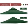 Double Tiered Gazebo Replacement Square Canopy Roof Top for Patio Garden Cover Anti-UV Sunshade 10'x10' Green