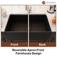 thumbnail image 4 of Mondawe Farmhouse Sink 33 inch Fireclay Apron Front Single Bowl, Kitchen Sink Drop In /Farm Sink Undermount with Custom Bottom Grid & Strainer Drain, 4 of 8
