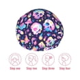 thumbnail image 5 of KLL mushroom colorful Skull star Pattern Shower Cap & Bath Cap for Women,Reversible Oversized Waterproof Shower Caps for all Hair Lengths,Elastic Reusable Bathing Hair Cap, 5 of 6