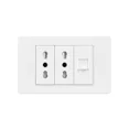 thumbnail image 1 of White Italy Chile Outlet with USB Smart Type-c Fast Charging,Dual USB Wall Socket Chile Plugs Plastic Panel Light Switch Sat TV, 1 of 1