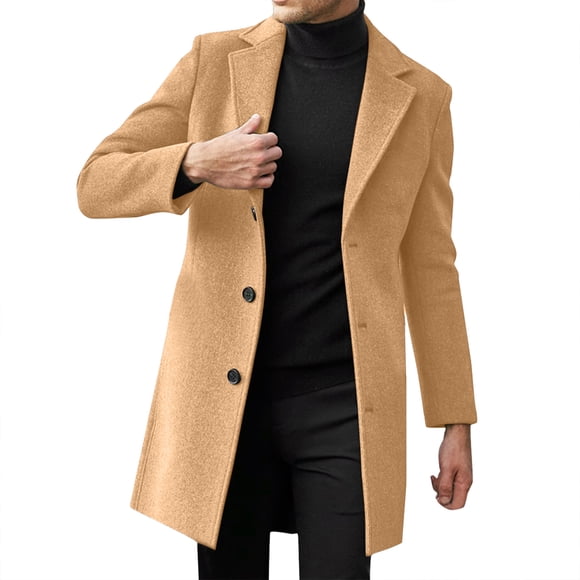 Wyzesi Shearling Jacket Men Slim Winter Coat Lapel Collar Long Sleeve Padded Leather Jacket Vintage Thicken Coat Sheepskin Jacket Christmas Sweater for Men