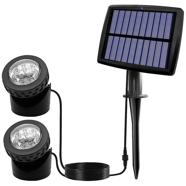 Solar Pond Spotlights, LED Solar Underwater Lights with Dual Waterproof Submarine Landscape Spotlight Lighting B_Perfect Gift