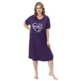 thumbnail image 5 of FEREMO Plus Size Nightgowns for Women Short Sleeve Printed Sleepwear Long Comfy Sleep Gown 2 Pack (3X), 5 of 7