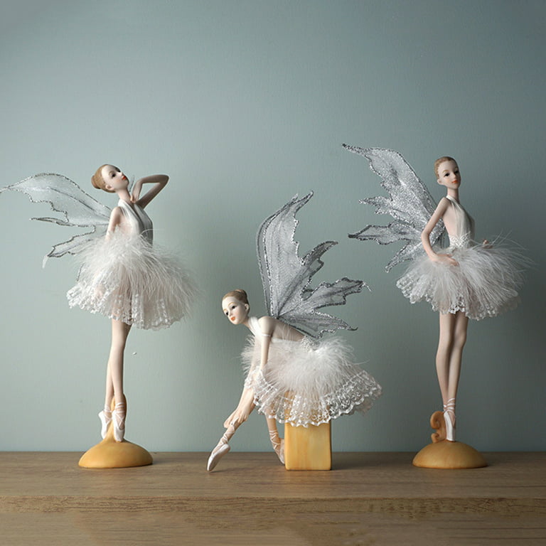 Simple Modern Resin Ballet Dancer Girl Statues Ornaments Home
