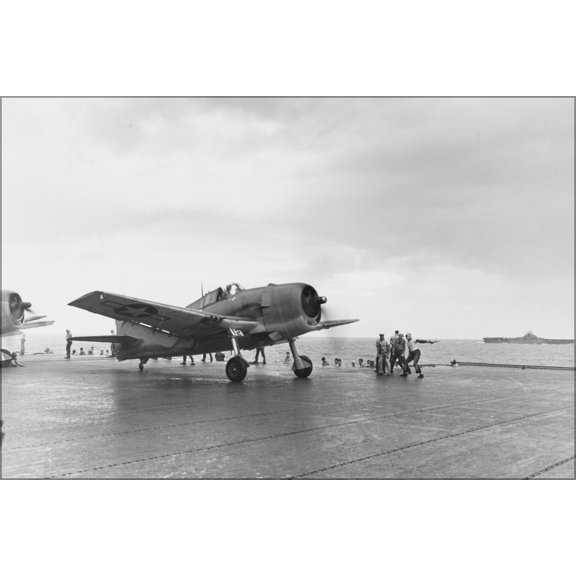 24"x36" Gallery Poster, Navy Grumman F6F-3 Hellcat (VF-9) USS Essex (CV-9) 1944