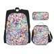 thumbnail image 1 of Disketp Colorful Watercolor Dots Mochila Estampada de Gran Capacidad con Lonchera y Estuche, Set de 3 Piezas para Estudiantes, 1 of 7