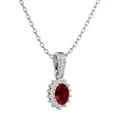 thumbnail image 2 of SuperJeweler 1 1/3 Carat Oval Shape Garnet and Diamond Necklace in 14 Karat White Gold, 18 inches for Women, 2 of 6