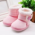 thumbnail image 5 of Baby Girl Winter Snow Boots,Cotton Anti-Skid Sole Bow Warm Infant Toddler Prewalker Booties Crib Shoes for Girls, 5 of 10