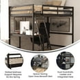 thumbnail image 6 of Flash Furniture Riley Loft Bed Frame with Desk, Full Size Wooden Bed Frame with Protective Guard Rails & Ladder for Kids and Teens - Espresso, 6 of 12
