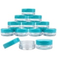 thumbnail image 5 of Beauticom 2000 Pieces High Quality 3 Gram 3 ml (0.1 oz) Plastic Round Cosmetic Beauty Makeup Sample Jars (Teal Lid), 5 of 7