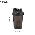 thumbnail image 2 of Bouteille Shaker Classique Parfaite pour Shakes Protéinés et Pré-Entraînement, Fouet en Acier Inoxydable, Clair (4 Pcs), 2 of 5