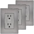 thumbnail image 1 of Enchufe Placa Duplex Inoxium1FSilver 3Pzas Contacto Duplex Falla Tierra 125-250VCA 15A 50/60Hz Plateado Acero Inoxidable, 1 of 4