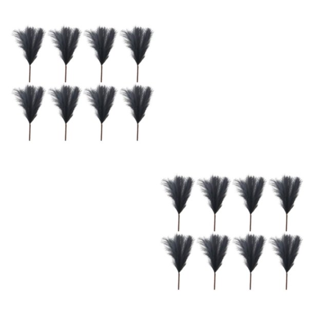 Cateissary 8 pack/lote Cualquier espacio Hierbas pomposas artificiales altas Decoración llamativa Seda elegante Bajo mantenimiento negro > 45 negro >45cm 2Conjunto