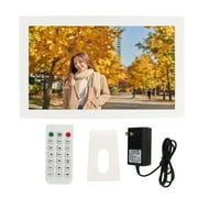 Digital Photo Frame Plastic 18.5 In 100?240V 1080P Remote Control Photo Frame for Bedroom Living Room White US Plug