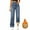 Blue, variant on Women's Fleece Lined Straight Leg Jeans, High Waisted Winter Warm Denim Pants, Thick Thermal Jeans for Women, Windproof Casual Winter Pants Blue XXXXL