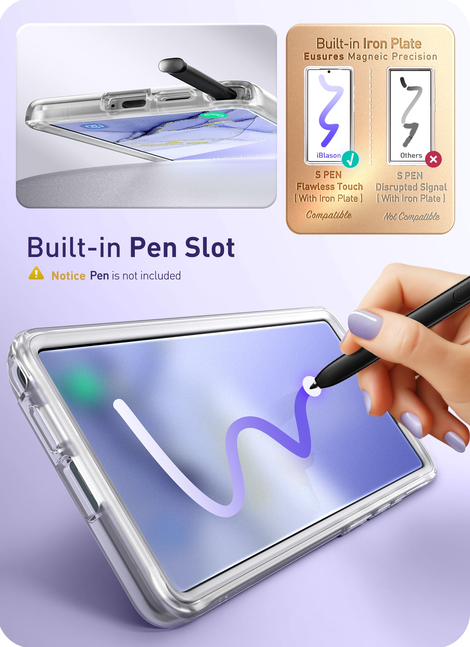 i-Blason Cosmo for Samsung Galaxy S25 Ultra Case MagSafe with Built-in Screen Protector [Support Fingerprint ID & Wireless Charger] Full-Body Slim Magnetic Phone Case Cover for S25 Ultra, Clear