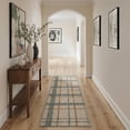 thumbnail image 4 of 2x3 Rug Plaid Print Pattern Low Pile Non Slip Backing, Machine Washable Light Weight Indoor Doormat for Entryway Kitchen Entrance Front Door Bathroom, Plaid Ivory, 4 of 5