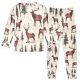 thumbnail image 2 of FORMRS Long Sleeve Top and Pants Pajama Set for Niños 2-Piece Sleepwear, Sizes 18M-8Y, Plaid Deer, 2 of 6