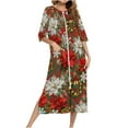 thumbnail image 2 of Nightgowns for Women,Short Sleeve Button Up Pajamas for Women Clothing Sleepshirts Night Gown with Pockets Multicolor A S, 2 of 7