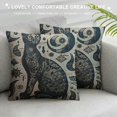 thumbnail image 3 of Decorative Throw Pillow Cover Black Vintage Style Traditional Tattoo Flash Magic Inked Cat Doodle Trendy Stylish Old School White Home Decor Pillow Case, 3 of 5