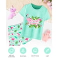 thumbnail image 5 of Girls Pajamas Short Sleeve Toddler Girls Summer Short Sets Sleepwear Clothes Sets Girls Pajamas Size 3-10, 5 of 7