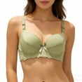 thumbnail image 4 of MGDXOX Womens Lace Bras Push Up Bra with Underwire Full Coverage Padded Balconette Comfort Everyday Bra Lingeries Green 38, 4 of 5