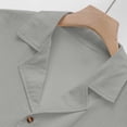 thumbnail image 5 of COSFO Faux Linen Button Down Short Sleeve Men Beach Summer Shirt Collared Loose Fit Solid with Pocket Shirts for Men, 5 of 9