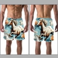 thumbnail image 3 of luoweisi Men's Beach Shorts Quick Dry Swim Trunks with Mesh Lining Horse L, 3 of 5