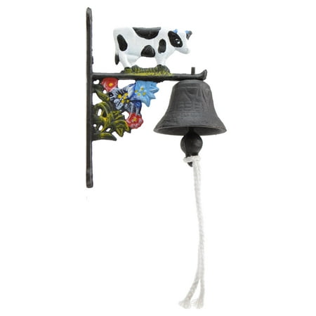 - Cast Iron Dinner Bell - Holstein Dairy Cow - Colorful