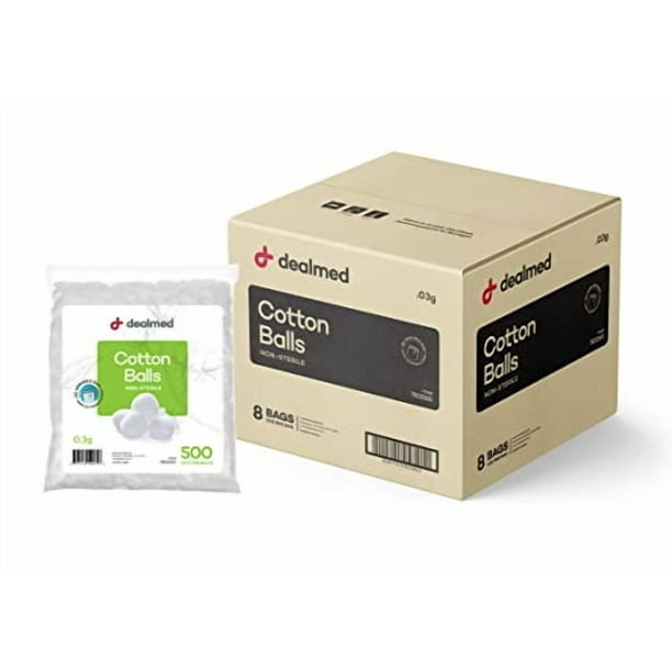 Bolas de algodón Dealmed, 100% algodón puro, 4000 unidades, funda no estéril