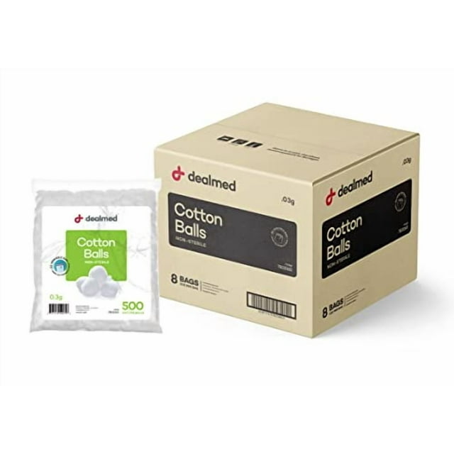 Bolas de algodón Dealmed, 100% algodón puro, 4000 unidades, funda no estéril